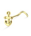 Anchor Shaped Silver Curved Nose Stud NSKB-1033